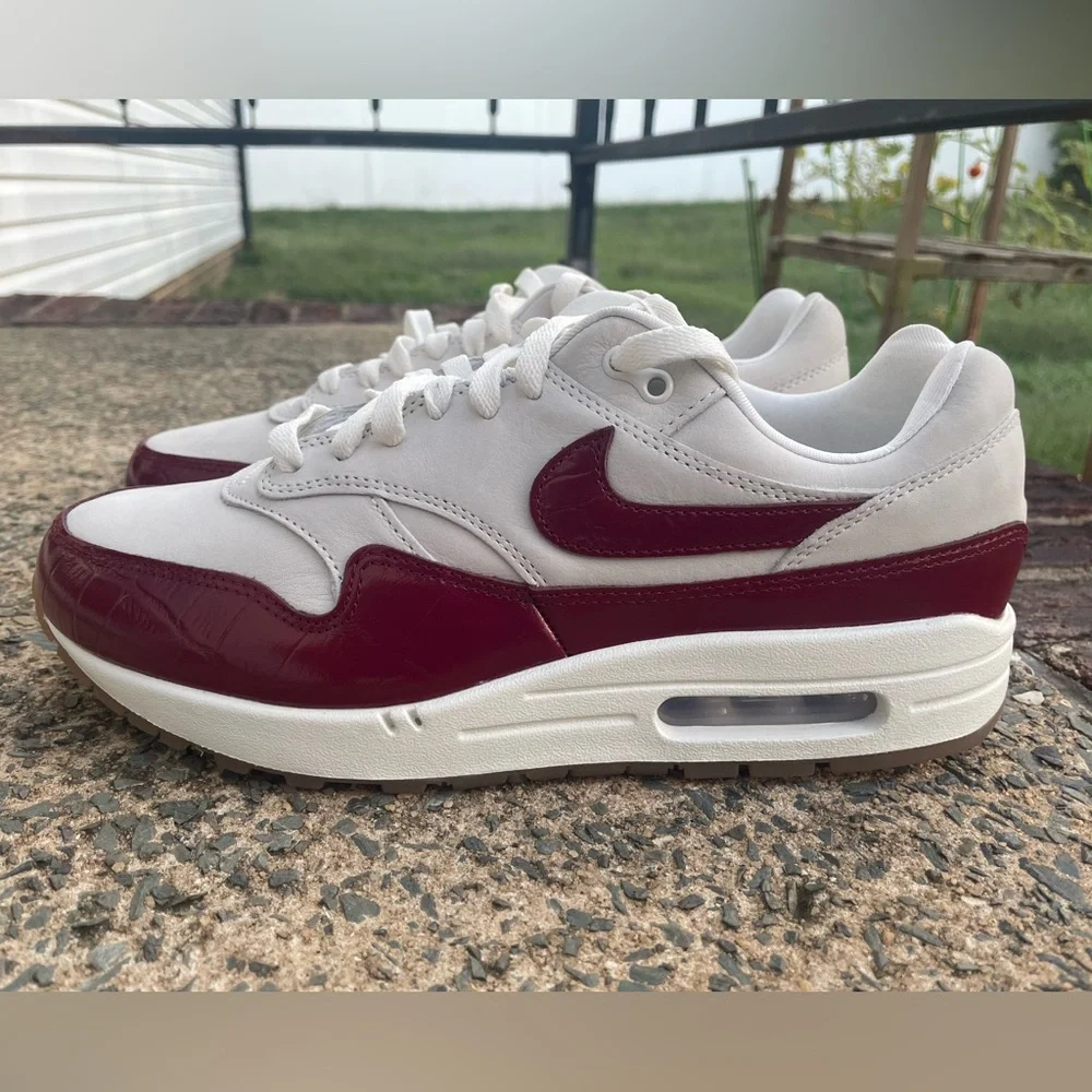 Women’s Nike Air Max 1 LX Sail Team Red Sneakers - Picture 6 of 11